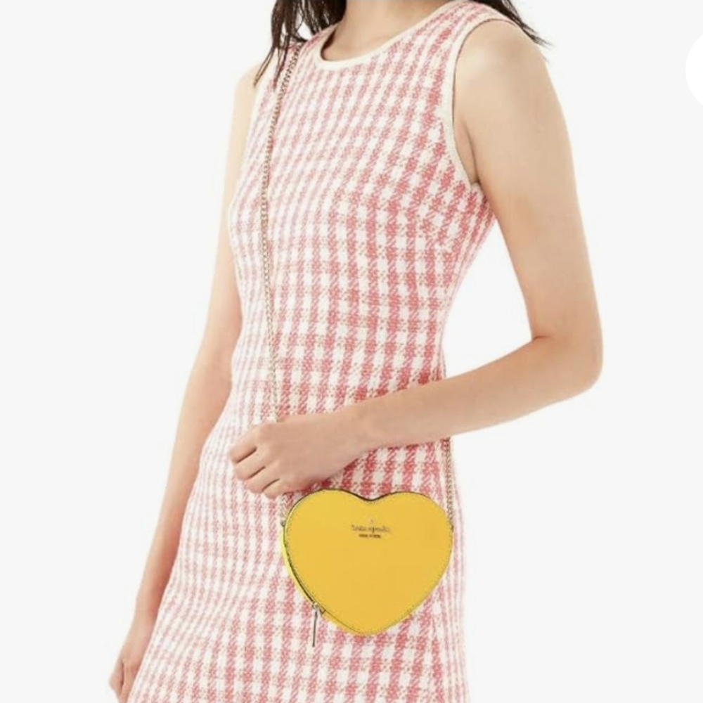 KATE SPADE Yellow Heart-Shaped Crossbody Bag